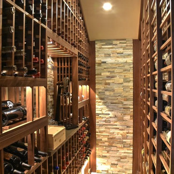 Del Mar San Diego Small Custom Wine Cellar Walk in with Hidden Door Beer Storage