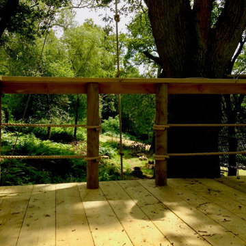 Outdoor wooden platform
