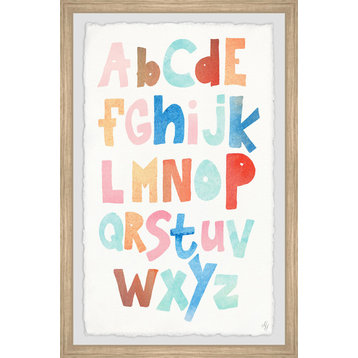 "Watercolor Alphabet" Framed Painting Print, 20"x30"