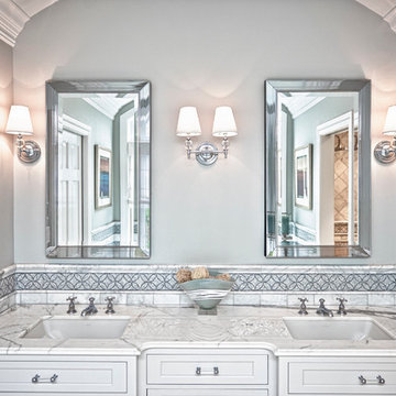 Transitional White Master Bath