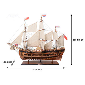 Hms Endeavour Open Hull Museum-quality Fully Assembled Wooden Model Ship