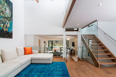 Example of a trendy living room design in Toronto