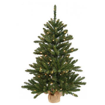 Vickerman 24" Anoka Pine Christmas Tree With Burlap Base Dura-Lit 35 Clear