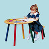 Children's Hardwood Table and Stool Colorful Painted Legs |