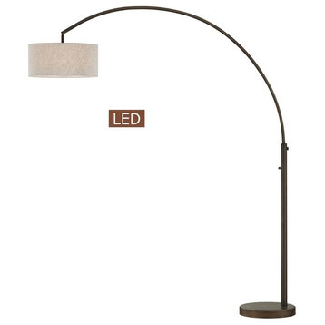 Elena 80" LED Arch Floor Lamp With Dimmer Switch, Antique Bronze