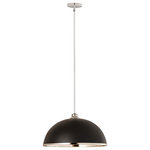 Z-LITE - Z-LITE 1004P20-MB-CH 1 Light Pendant, Matte Black + Chrome - Z-LITE 1004P20-MB-CH 1 Light Pendant,Matte Black + Chrome.  Style: transitional, traditional, industrial, Sleek, Classical, Restoration.  Collection: Landry.  Frame Finish: Matte Black + Chrome.  Frame Material: Steel.  Shade Finish: Matte Black + Chrome.  Shade Material: Stainless Steel.  Dimension(in): 20(L) x 20(W) x 10(H).  Rods: 6x12" + 1x6" + 1x3".  Cord/Wire Length(in): 110".  Bulb: (1)100W Medium Base,Dimmable(Not Inculed).  UL Classification/Application: CUL/cETLu/Dry.