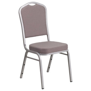 Flash Furniture Fabric Banquet Stack Chair in Silver and Gray