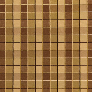 Brown And Green Checkered Luxurious Faux Silk Upholstery Fabric By The Yard
