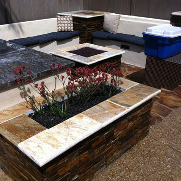 Pool Deck Remodel - Custom concrete, bbq and depressed fire pit