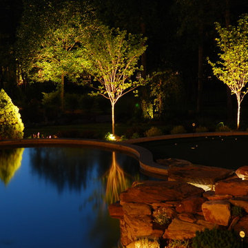 Artistic Night Lighting ~ Affordable Lawn Sprinklers and Lighting