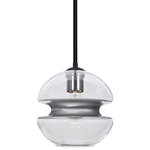 Besa Lighting - Besa Lighting 1TT-HULA8SL-BK Hula 8 - 1 Light Stem Pendant - Canopy Included: Yes  Canopy DiHula 8 1 Light Stem  Black Clear/Black GlUL: Suitable for damp locations Energy Star Qualified: n/a ADA Certified: n/a  *Number of Lights: 1-*Wattage:60w Incandescent bulb(s) *Bulb Included:No *Bulb Type:Incandescent *Finish Type:Black