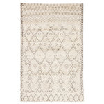 Jaipur - Jaipur Living Zola Hand-Knotted Geometric Ivory/Brown Area Rug, 9'x12' - Modern Moroccan style defines the chic look of this artistically hand-knotted area rug. This soft and luxurious layer boasts hand-spun wool, showcasing a classic lattice pattern in neutral ivory and brown.