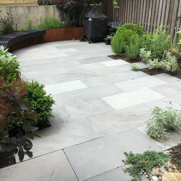 Modern Garden with Curved Corten Border