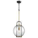 ELK Home - Elk Home Faraday 1-Light Mini Pendant, Aged Brass, Black - Part of the Faraday Collection