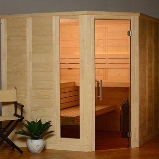 ロサンゼルスの北欧スタイルのおしゃれなホームジムの写真