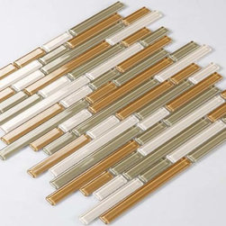 Glass mosaic tile interlocking kitchen backsplash wall tile G4003 - Mosaic Tile