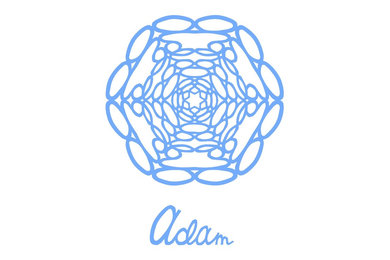 Adam name snowflake, name at bottom rotated and mirrored to create snowflake