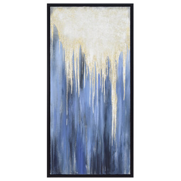 Snowy Drip 2 Textured Metallic Hand Painted Framed Wall Art by Martin Edwards