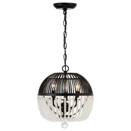 Duval 3 Light Matte Black Mini Chandelier