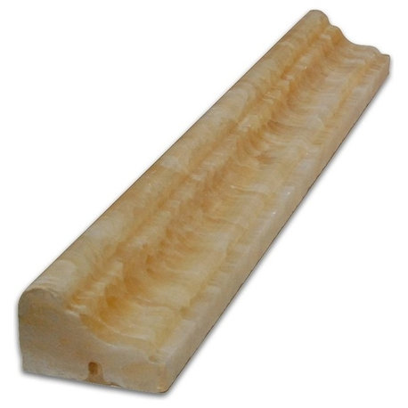 Honey Onyx Chair Rail Polished Tile, 1.75"x12", Set of 30