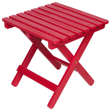 Shine Company Adirondack Folding Table With Hydro-Tex Finish, Chili Red