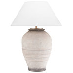 Hudson Valley Lighting - Decatur 1 Light Table Lamp, Ash Finish, White Belgian Linen Shade - Features: