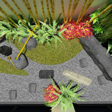 Japanese Garden with Tropical Vibes