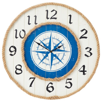 Nautical Blue Wood Wall Clock 561588