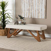 Basel Boucle and Walnut Bench