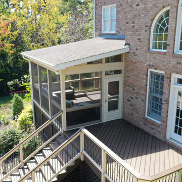 Composite Deck Overlooking Backyard Pool