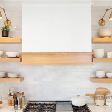 Transitional Kitchen Featuring Rift Cut Oak Accents