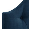 Calera Navy Blue Fabric Diamond Tufted Arched Double / Full Headboard