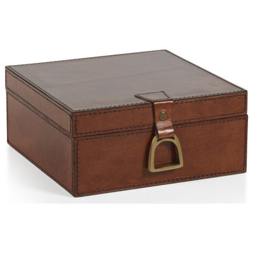 Chadwell Square Leather Decorative Box, Small
