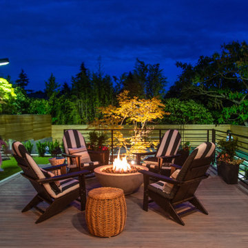 Backyard Deck with Fireplace