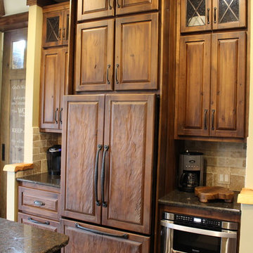 Hand carved rustic cabinetry