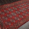 3'9''x6'8'' Hand Knotted Wool Zanjan Oriental Area Rug Red, Tan
