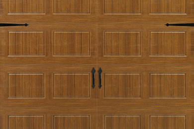 Steel door with wood appearance