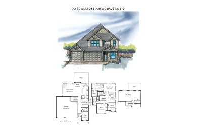 Mid-sized traditional beige three-story stone exterior home idea in Portland