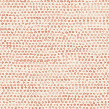 Moire Dots Peel and Stick Wallpaper, Coral, 28 Sq Ft