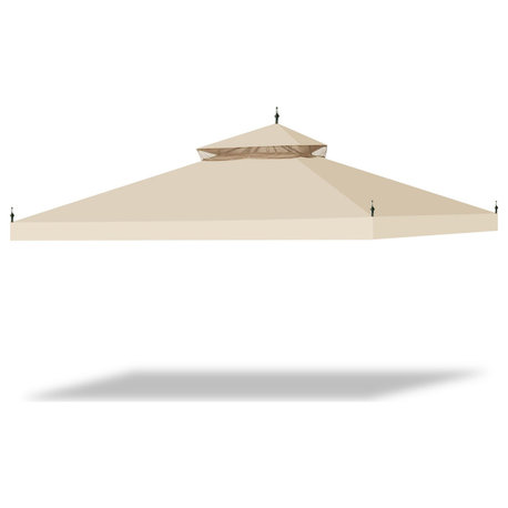 Yescom 10x10' 2Tier Gazebo Top for Customized Models PU Water Resistance Patio