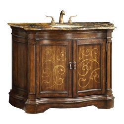 Adelina 48 inch Antique Bathroom Vanity Italian Portoro Marble Top - Bathroom Vanities And Sink Consoles