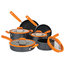 10-Piece Aluminum Cookware Set With Silicone Strainer Lids