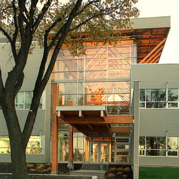 Commercial project - Quebec area - using high-quality genuine wood siding