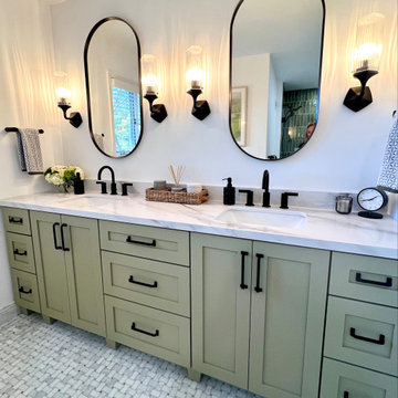 Nature's Palette: A Gorgeous Green Guest Bath Makeover