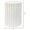 White Cement Fluted Column Side Table