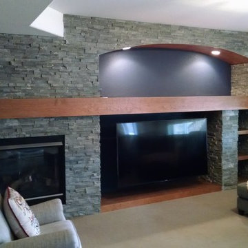 Arvada ledgestone basement feature wall