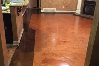 Family Room Stained Concrete Floor