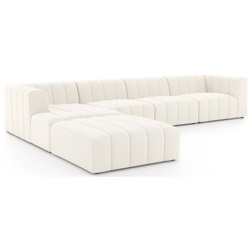 Langham Channeled 4Pc Laf Sect With Ottoman, Fayette Cloud