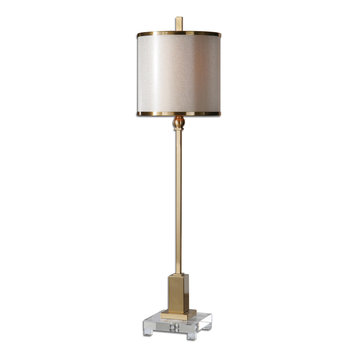 18 1/2-inch Tall Urbanest Pablo Table Lamp Desk Lamp White with Burnished Brass