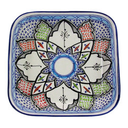 Le Souk Ceramique - Square Stoneware Serving Bowl Tibarine Design - Serving And Salad Bowls